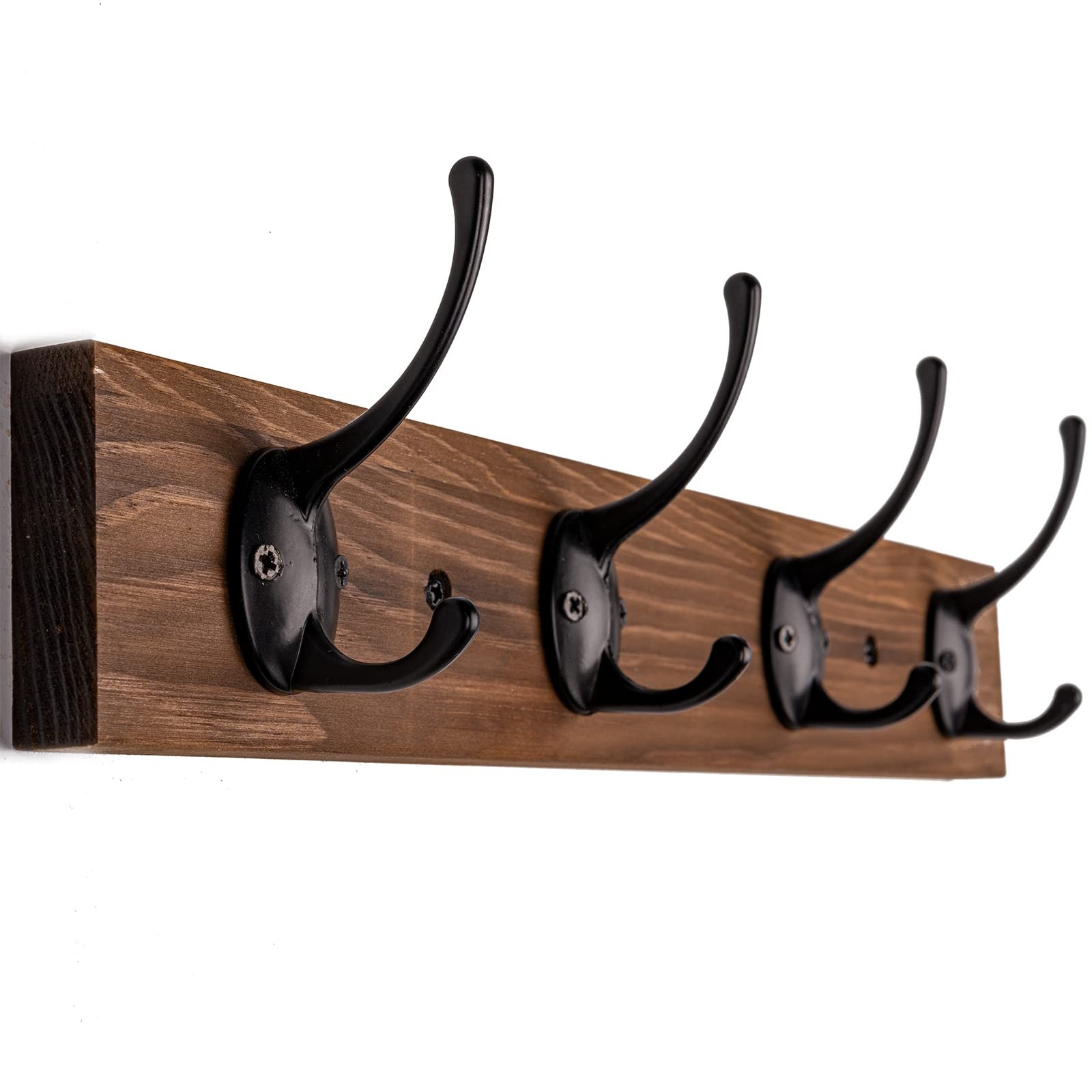 VERTORGAN Coat Hooks Wall Mounted, Wooden Hat Rack with 4 Hooks for Entryway,... gallery