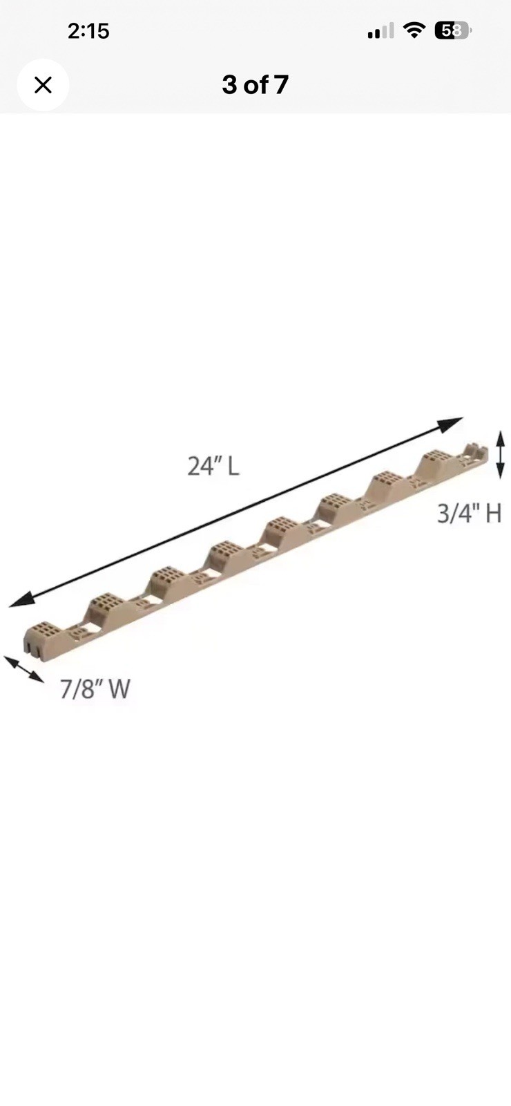 Case Of 29, Plaster 24 in Horizontal plastic closure strips Durable beige 241-01 gallery