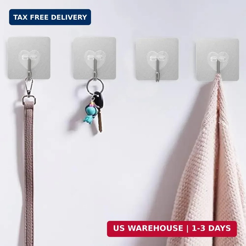 20-Pack Super Sticky Adhesive Hooks - Stainless Steel Hooks Hold Up To 22 lbs gallery