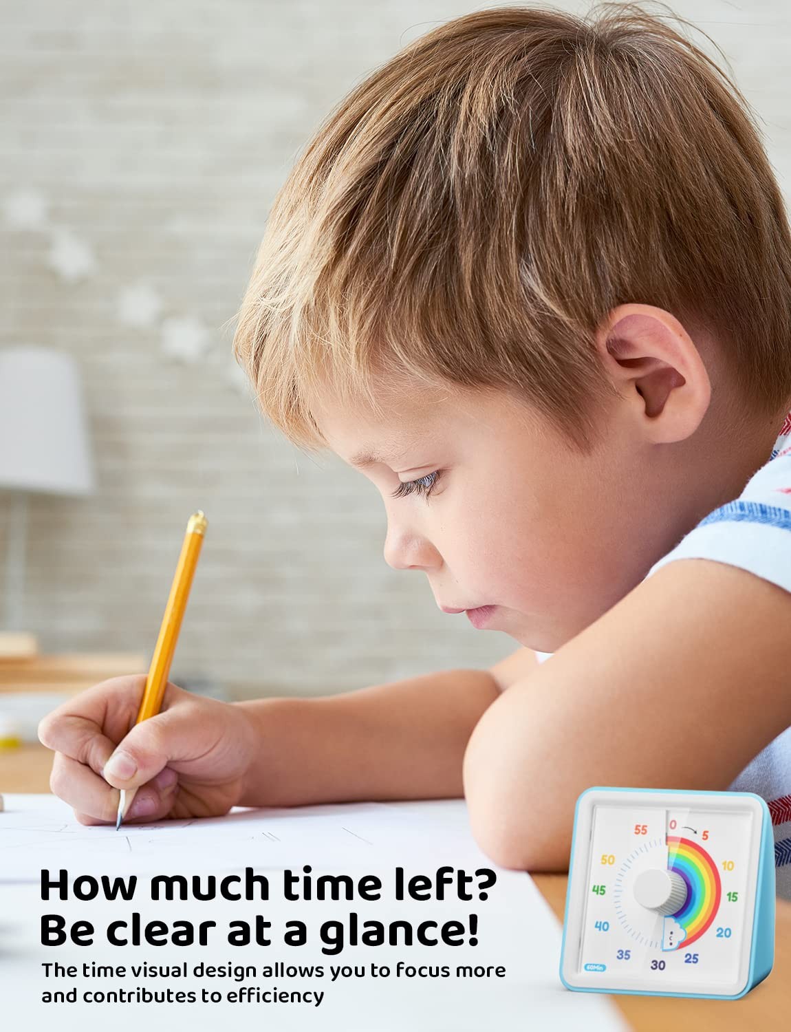 60 Minute Visual Timer for Kids and Adults, Non-Ticking 7.5 Inch Large Visual gallery