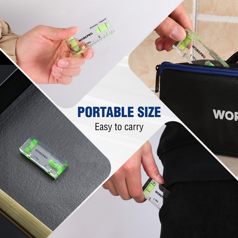 WORKPRO 3Inch Mini Level Tool Small Level Magnetic Level with 2 Bubbles 90°/180° gallery