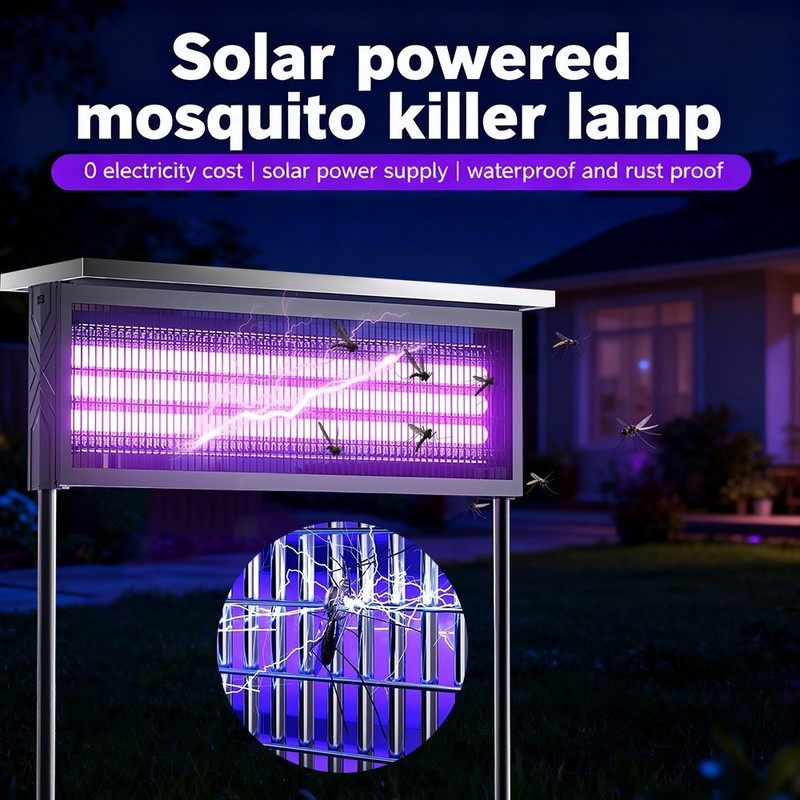 Solar Bug Zapper Outdoor Cordless Fly Trap Insect Zapper 4500V Mosquito Zapper gallery