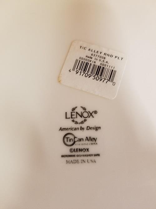 LENOX ~ TIN CAN ALLEY ROUND 14" Serving PLATTER Tray ~ White China NEW gallery