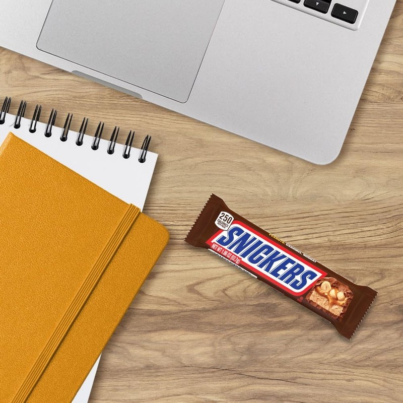 SNICKERS Full Size Bulk Milk Chocolate Candy Bars, 1.86 oz Bar, 48 ct Box gallery