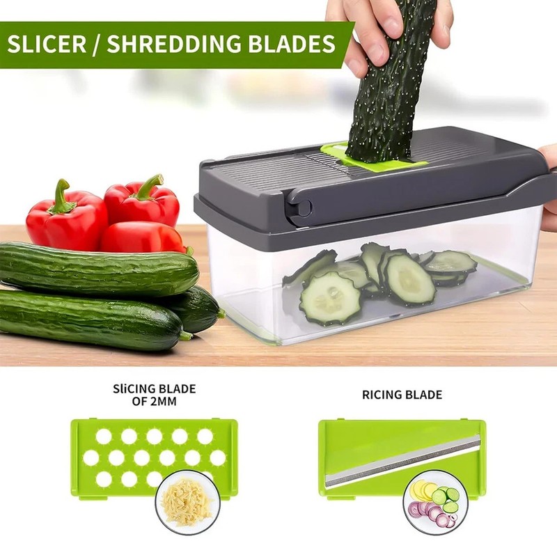Multi Function 14 In 1 Vegetable Chopper Onion Dicer Fruit Cutter Kitchen Slicer gallery