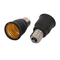 2pcs E12 to E17 Lamp Extender Adapter Converter Light Bulb Sockets Holder Black
