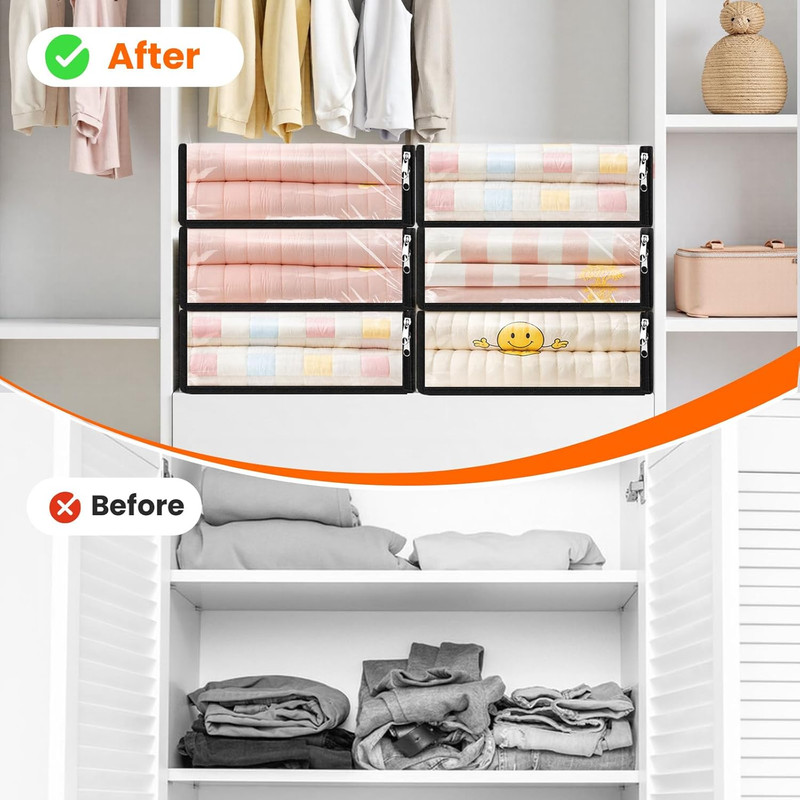 6 Pack Clear Storage Bags, Plastic Blanket Storage Bags with Zipper and Handle, gallery