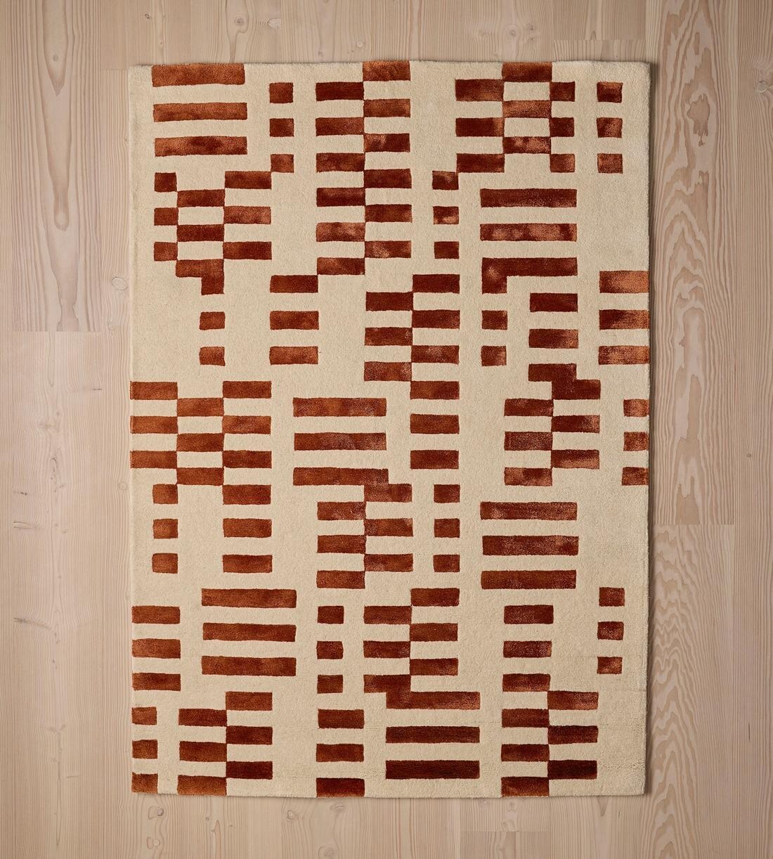 Hand-Tufted Rust Wool Area Rug Handmade Luxury Carpet for Bedroom Home Decor gallery