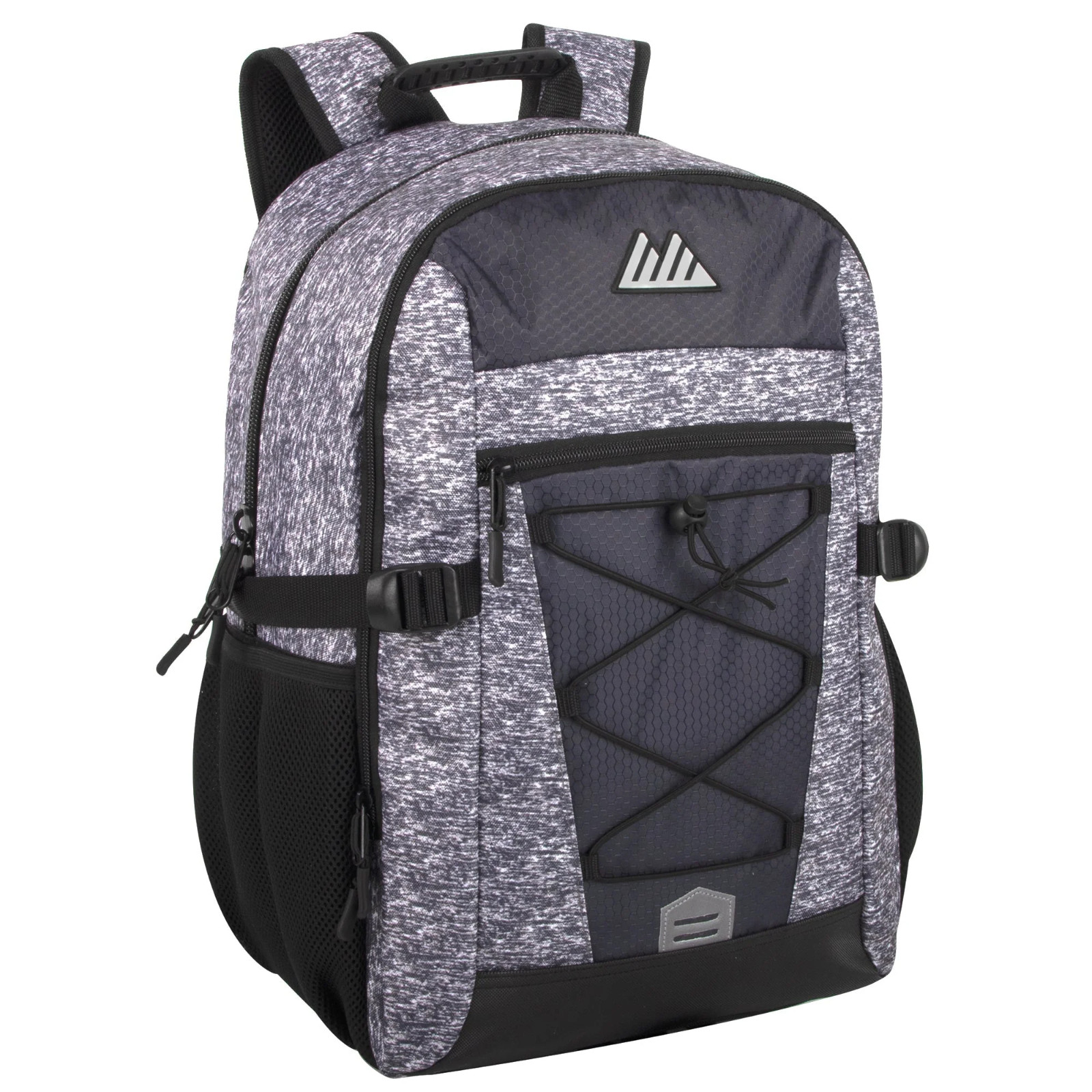 17" Bungee Backpack with Laptop & Tablet Sleeve, Multi-Pocket, Lightweight-GRAY