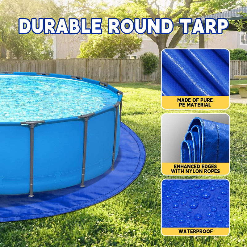 10FT Pool Liners,Swimming Pool Ground Cloth,Multipurpose round Tarp for under Po gallery