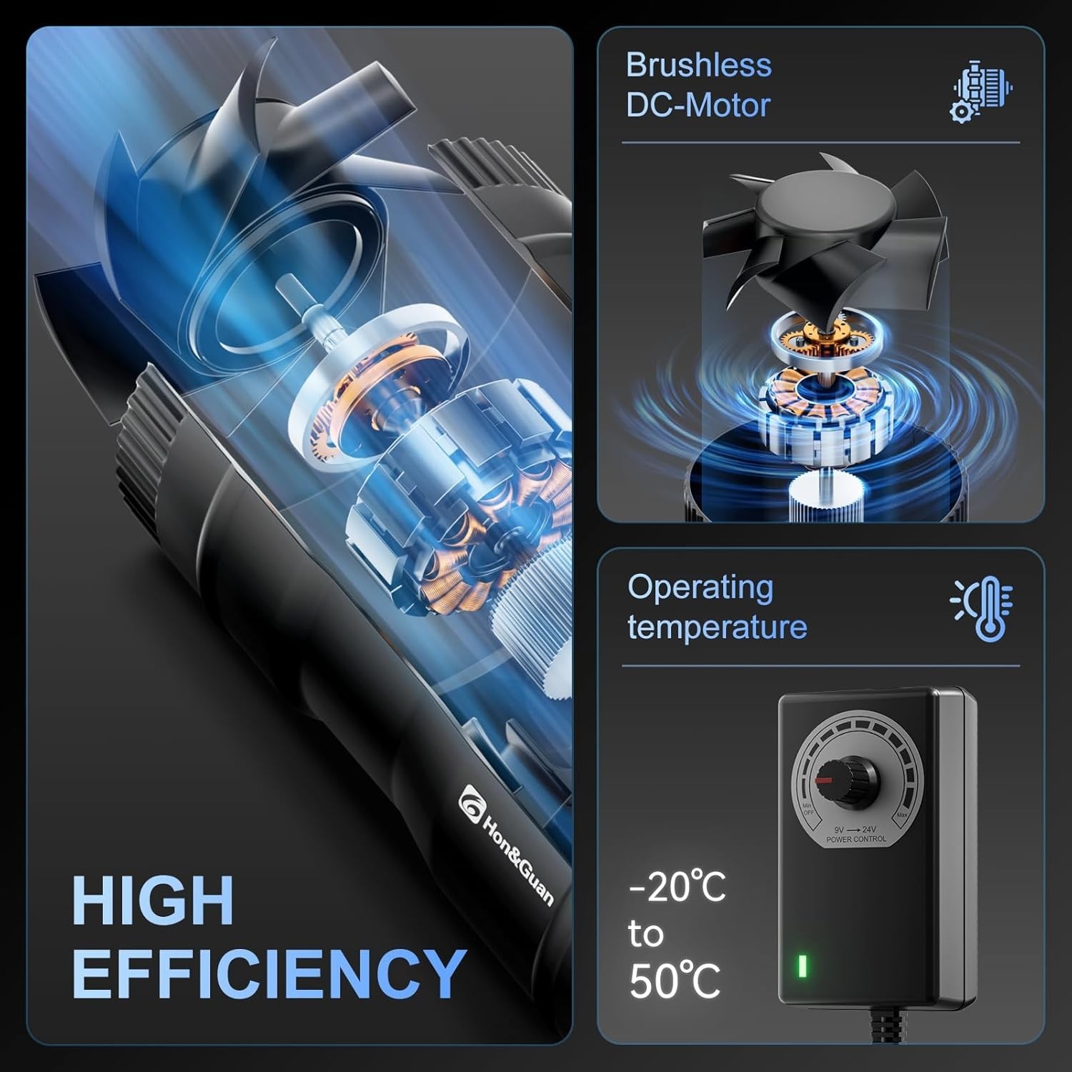 6 Inch Inline Blower Fan with Speed Controller 345 CFM Low Noise Eco Power gallery