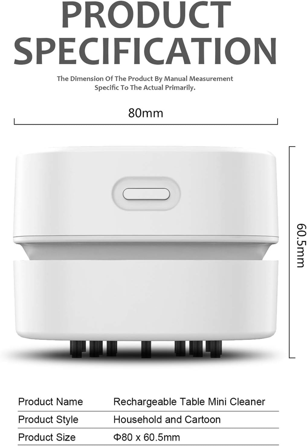 Desktop Vacuum Cleaner Mini Table Dust Sweeper Cordless 360° White 90min gallery