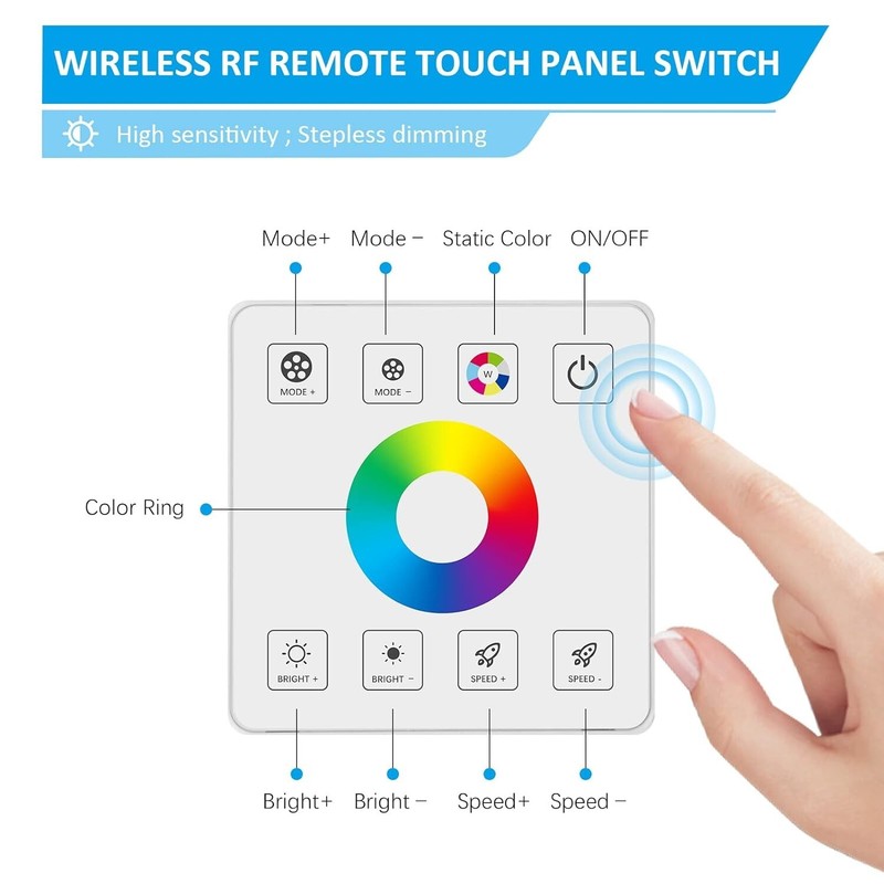 RGB LED Strip Controller RF Wireless Remote Control 5050 3528 Touch Panel Dimmer gallery