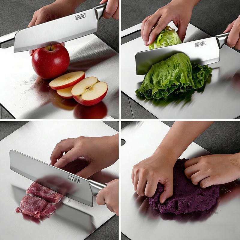Stainless Steel Cutting Board Double-Sided Titanium Chopping Board for Kitchen gallery