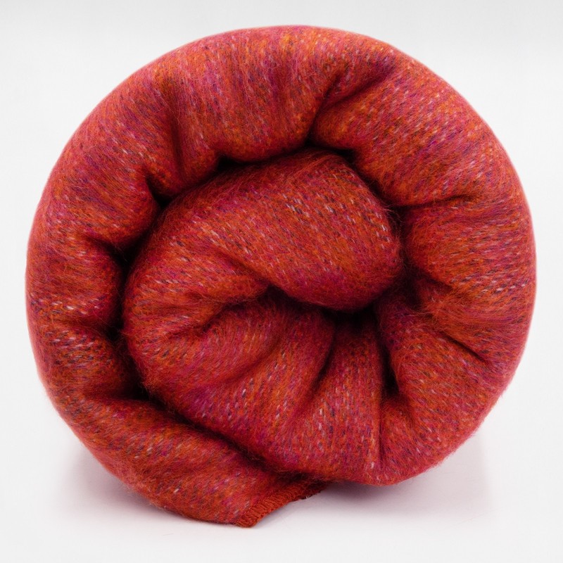 DOUBLE DENSITY ALPACA WOOL BLANKET THROW | QUEEN SIZE | SOFT & WARM – FIERY RED gallery