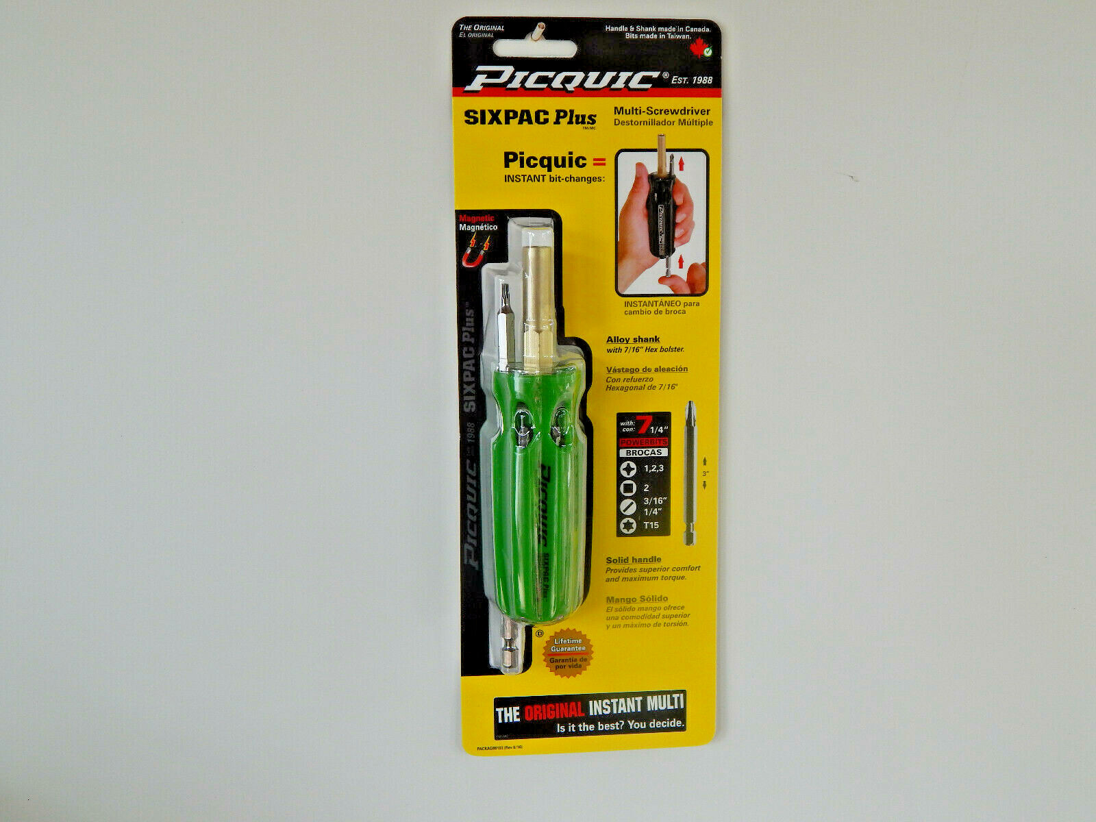 PICQUIC SIXPAC Plus Screwdriver Multi Bit with 7 Hex Powerbits - "Gecko Green" gallery