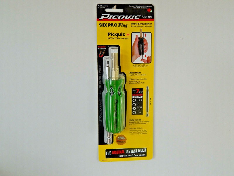 PICQUIC SIXPAC Plus Screwdriver Multi Bit with 7 Hex Powerbits - "Gecko Green" gallery