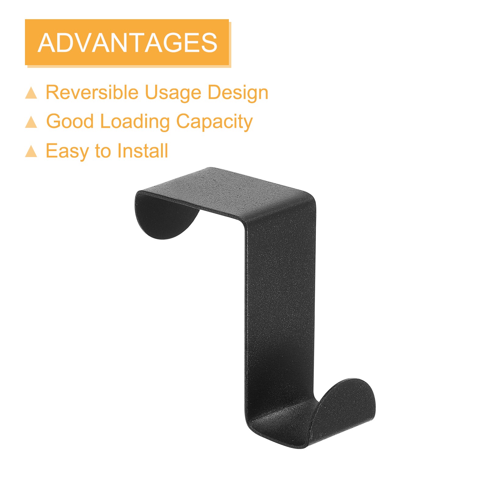 8pcs Over the Door Hooks Stainless Steel S-Shaped Double Hooks Black gallery