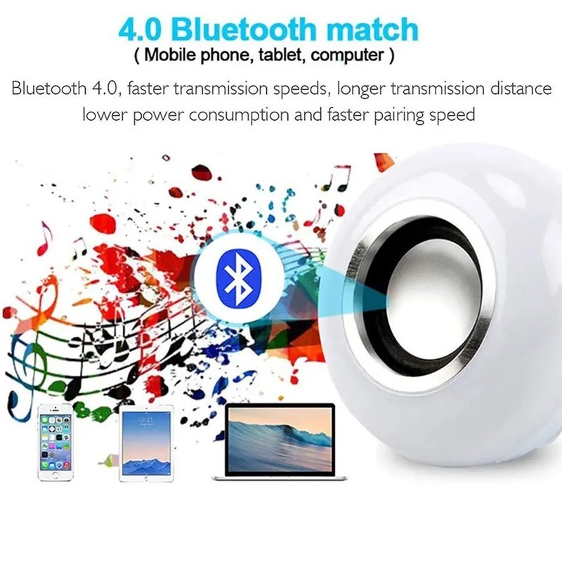 12W E27 LED Bluetooth Speaker Light Bulb - Color Changing RGB Lamp + Remote Cont gallery