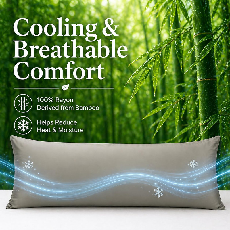 100% Rayon Derived from Bamboo Cooling Breathable Body Pillow Cover/Pillowcases gallery