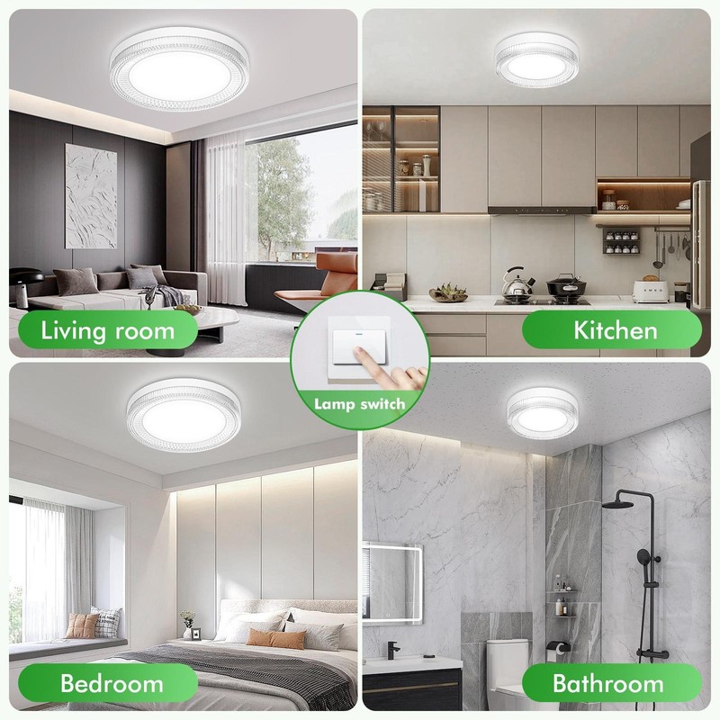 Flush Mount LED Ceiling Light 24W/36W/48W Bedroom Lights IP44 Waterproof 6500K gallery
