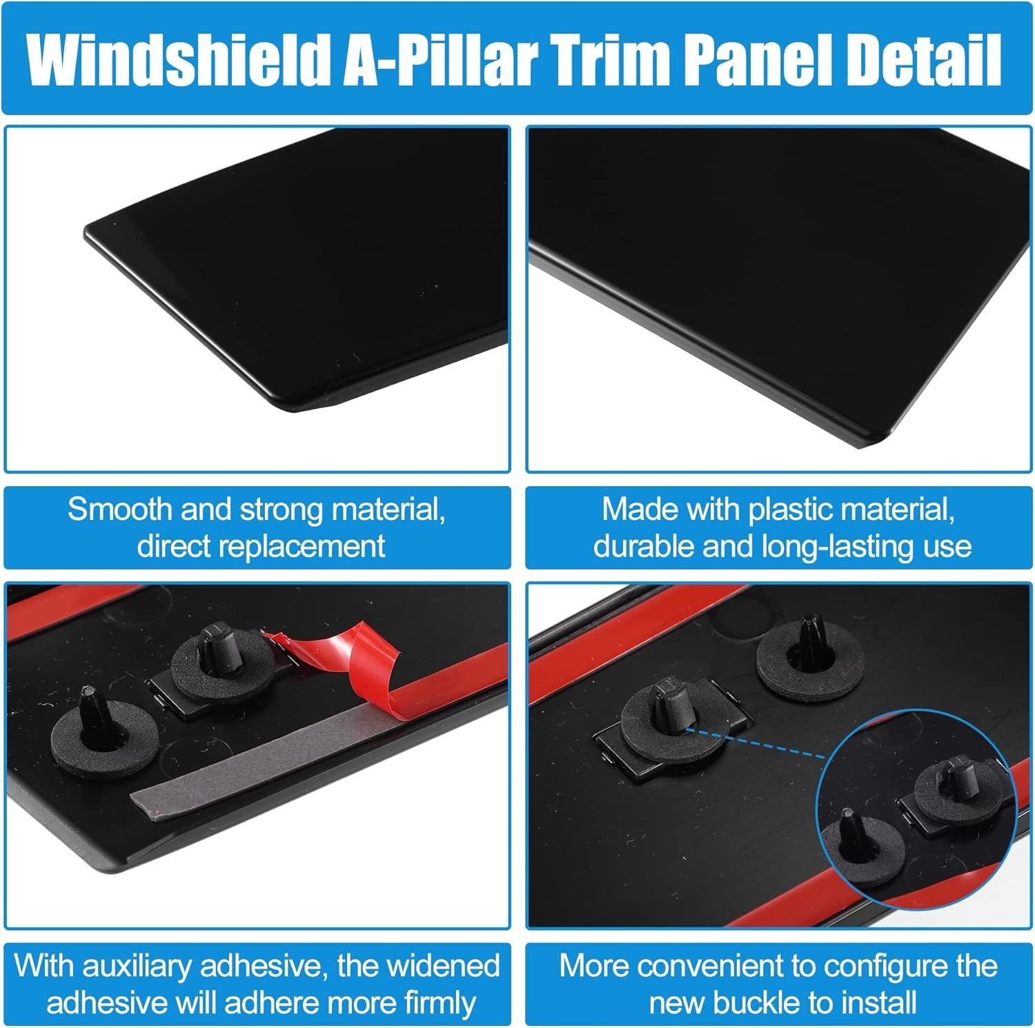 Pair Windshield B Pillar Trim Panel Door Outside Cover Ford Explorer 2011-2017 gallery