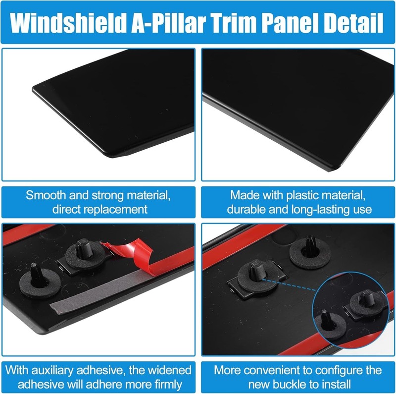Pair Windshield B Pillar Trim Panel Door Outside Cover Ford Explorer 2011-2017 gallery
