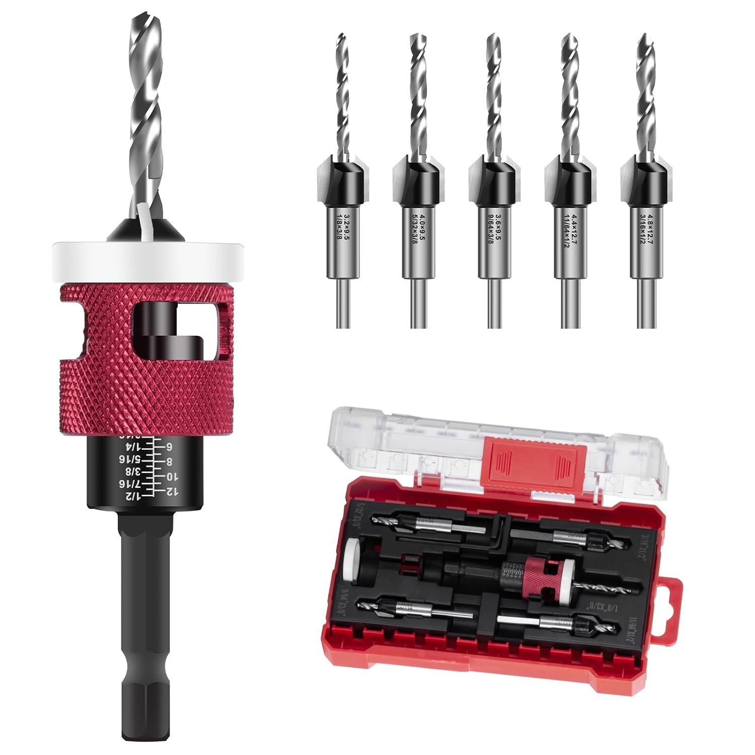 Countersink Drill Bit Set 7 PCS HSS Tapered Bits for Woodworking Projects gallery