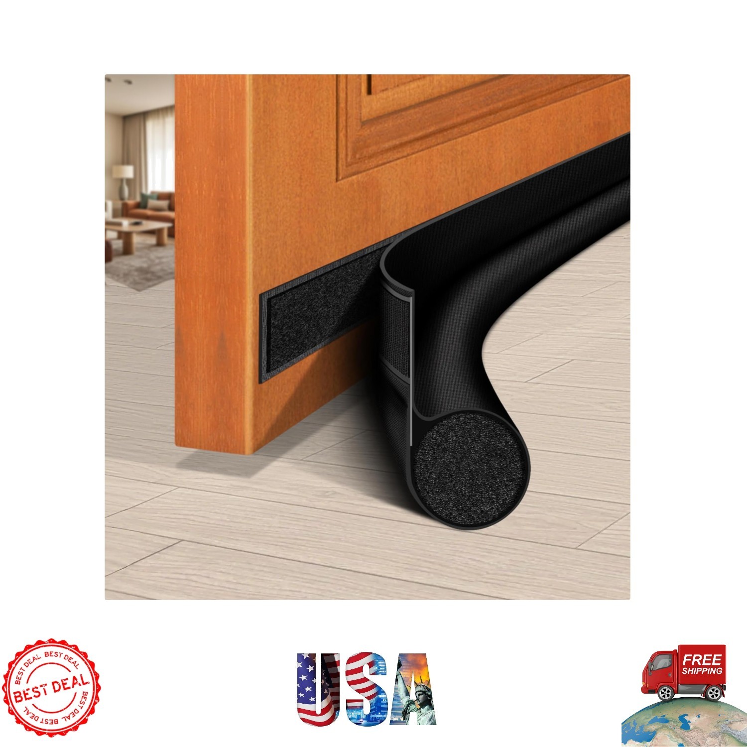 Single-Sided 36 Inch Door Draft Stopper - Easy Installation & Cold Air Blocker gallery