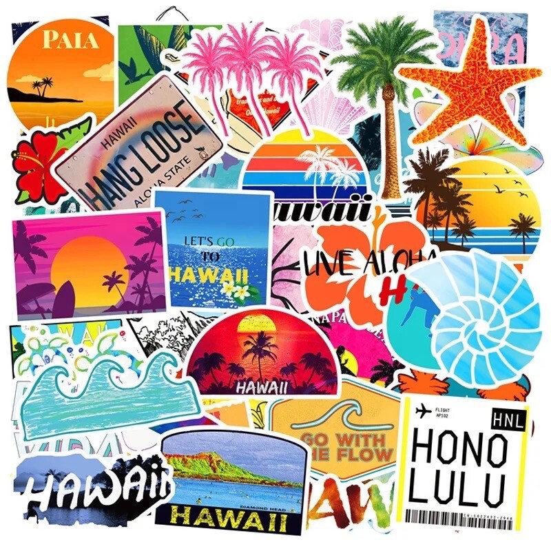 10 Random Hawaii Surfing Vacation Holiday Stickers Decals Hydro Free Shipping! gallery