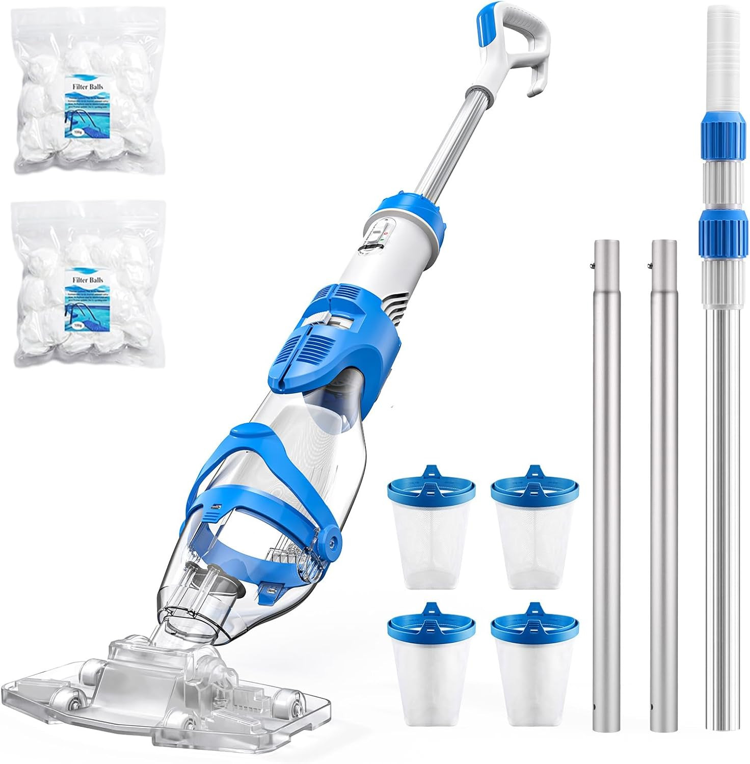 Upgraded Pool Vacuum for above Ground & Inground Pool, 75-Min Runtime, 113" (9.4 gallery
