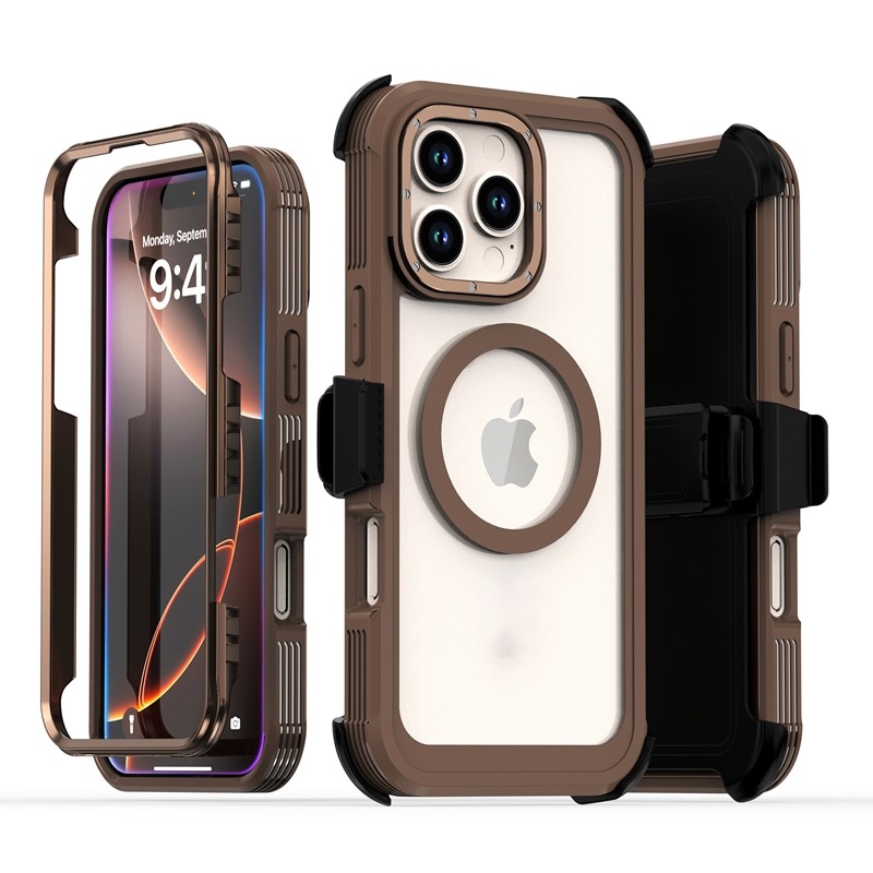 For iPhone 17 Pro Max 16 15 14 13 12 Heavy Duty Defender Magnetic Case Belt Clip gallery