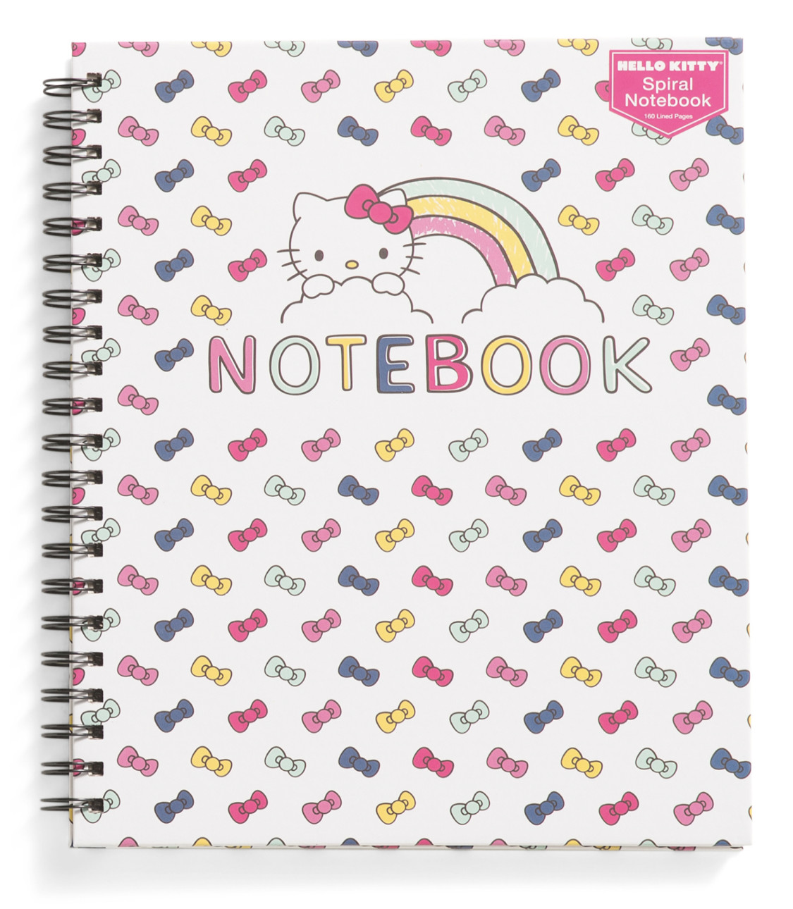 Hello Kitty Large Hardcover spiral bound lined ruled notebook bow colorful pink gallery