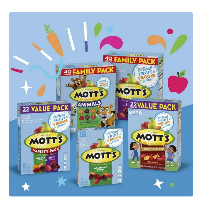 Mott's Fruit Flavored Snacks Animals Assorted Fruit Family Pack, 40 Ct, 32 oz gallery