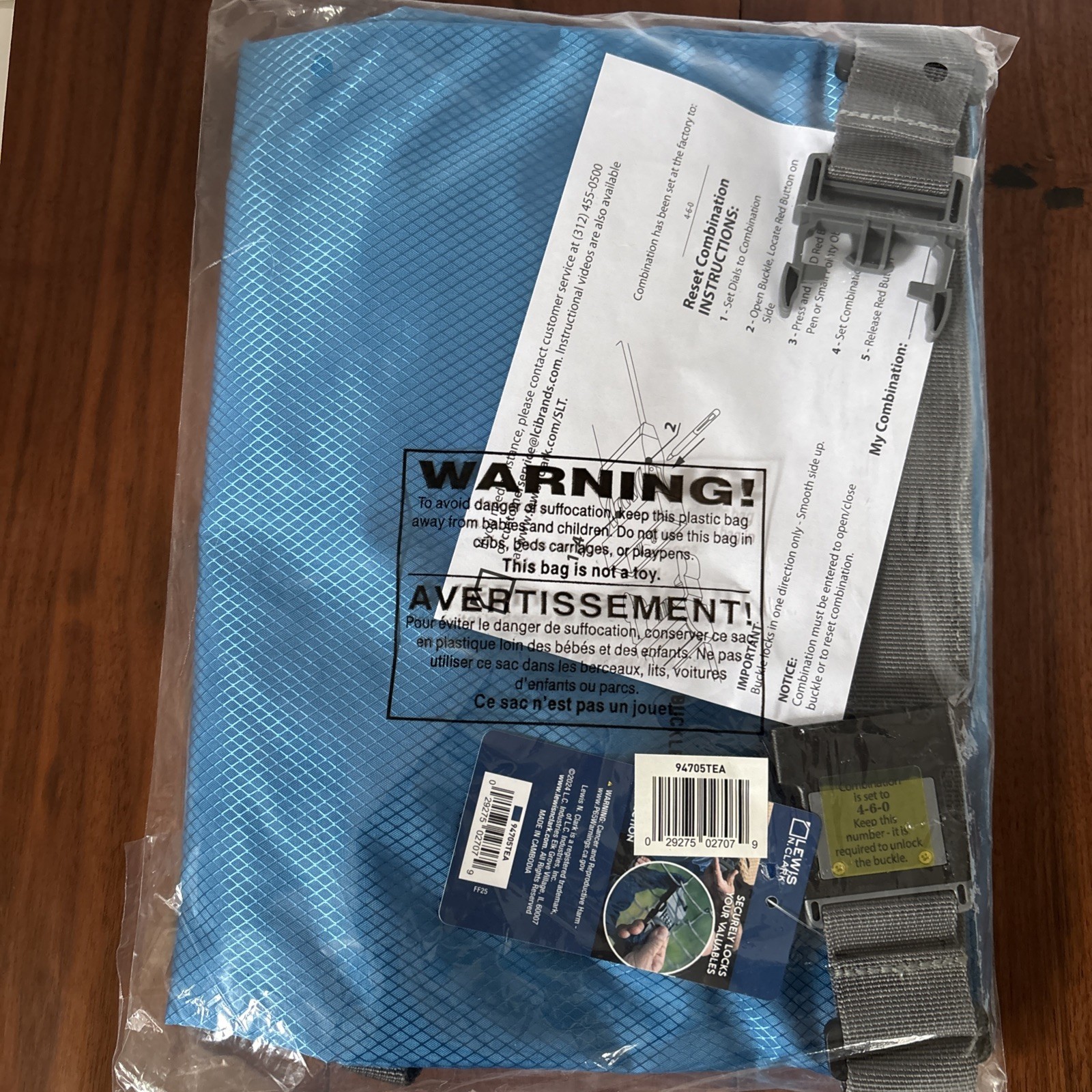 WaterSeals Locking Backpack Waterproof Bag Blue Anti-Theft Combination Lock 4