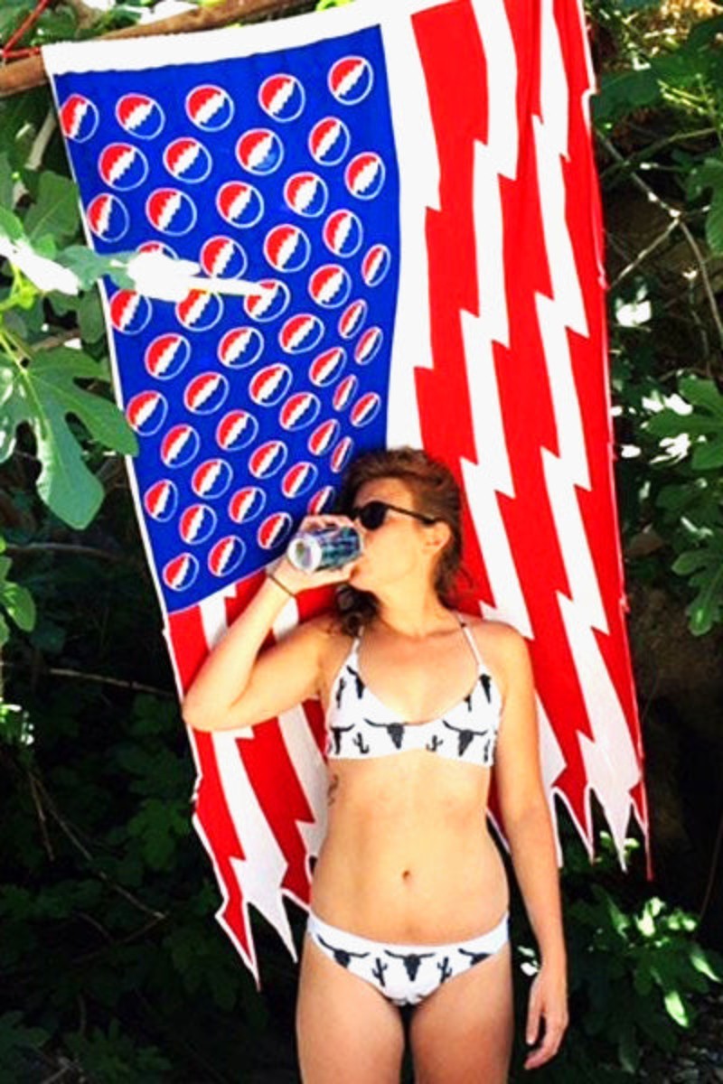 Grateful Dead Inspired Hand Batik-ed Bolt Stars American Flag gallery