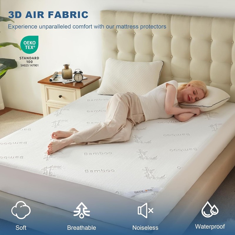BEDLORE Full Waterproof Mattress Protector 6"-15" White gallery