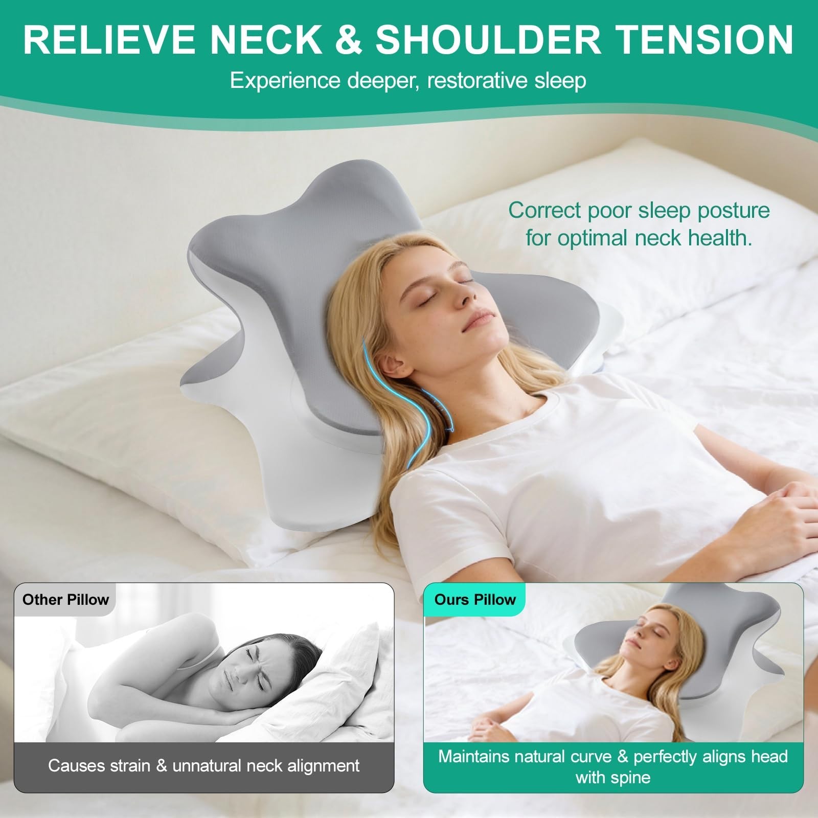 Ergonomic Memory Foam Reading Pillow - Wedge for Back Support & Relaxation, Cool gallery