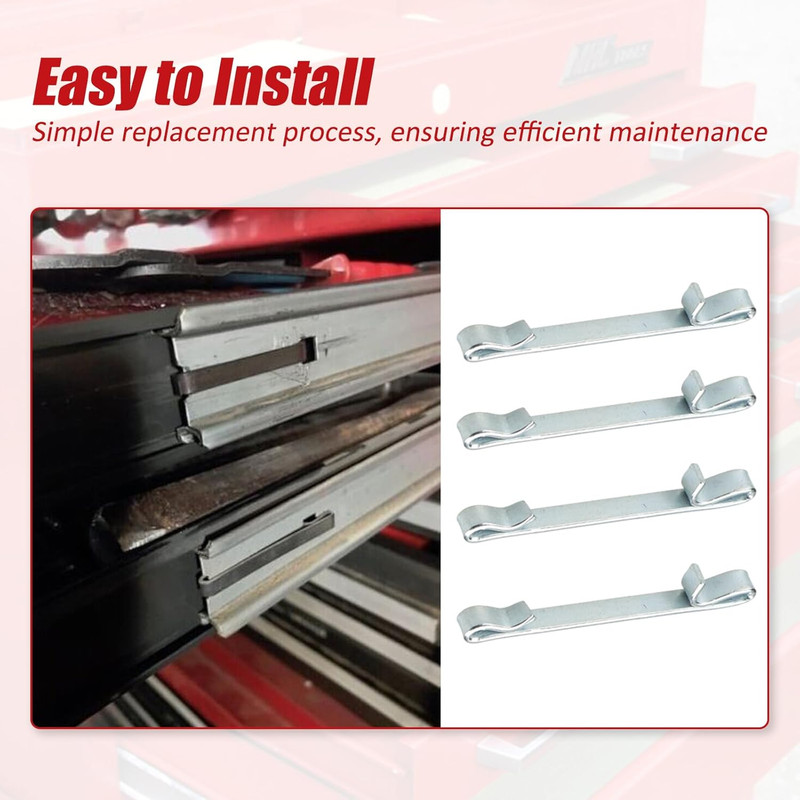 4 Pcs Early 2'' Double Loop Style Tool Box Drawer Slide Retaining Keeper Clips f gallery