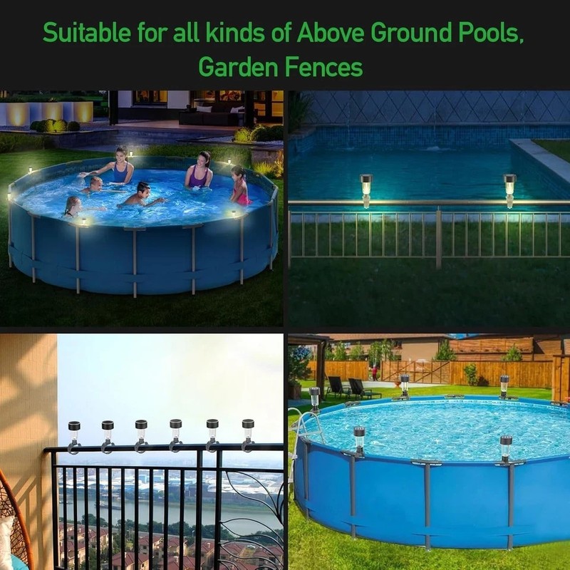 Pool Lights for Above Ground Pools,Solar Pool Light 6 Pack for Framed Above G... gallery