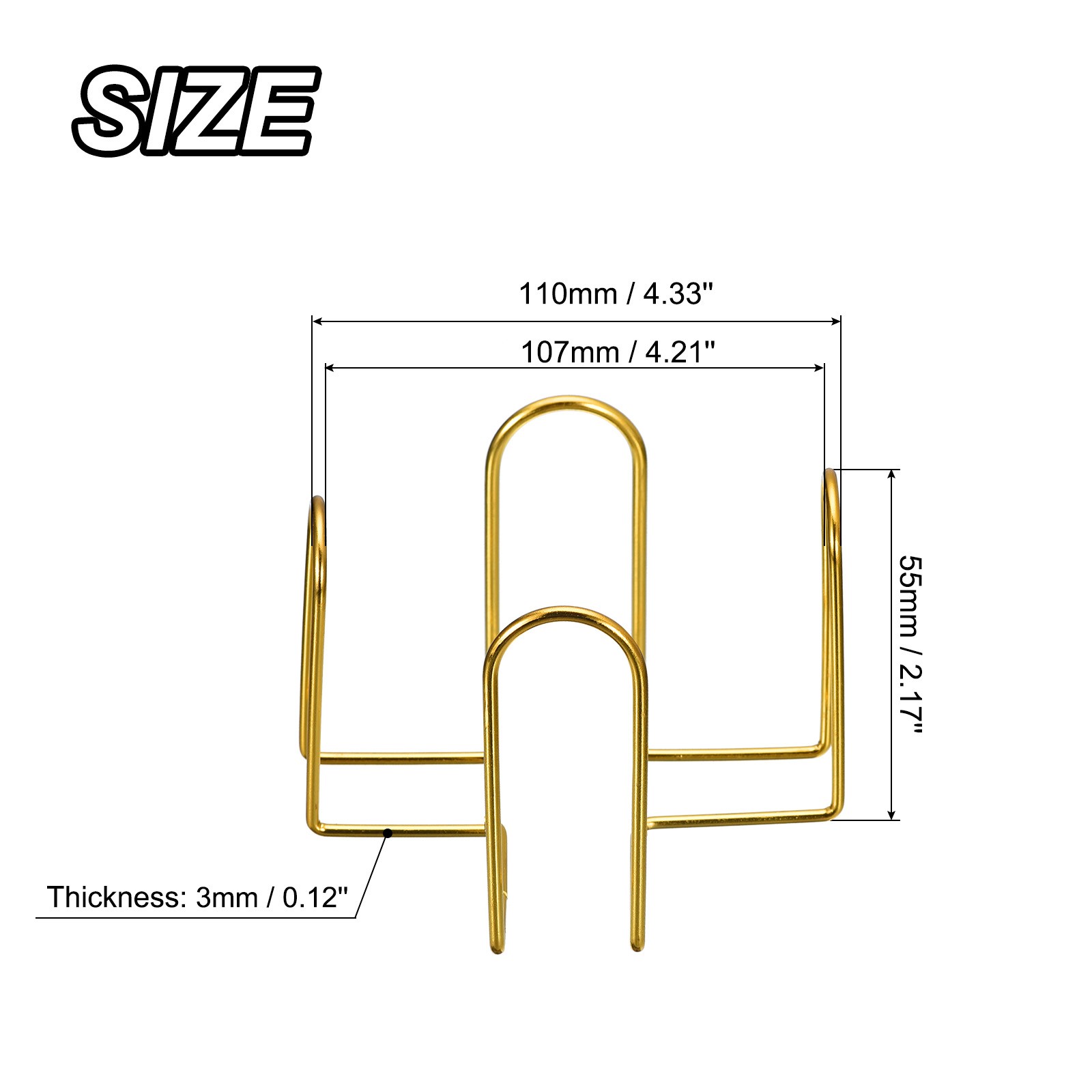 Coaster Holder 2.17" Iron Metal Coaster Storage Rack Holds 6 Coasters Gold gallery