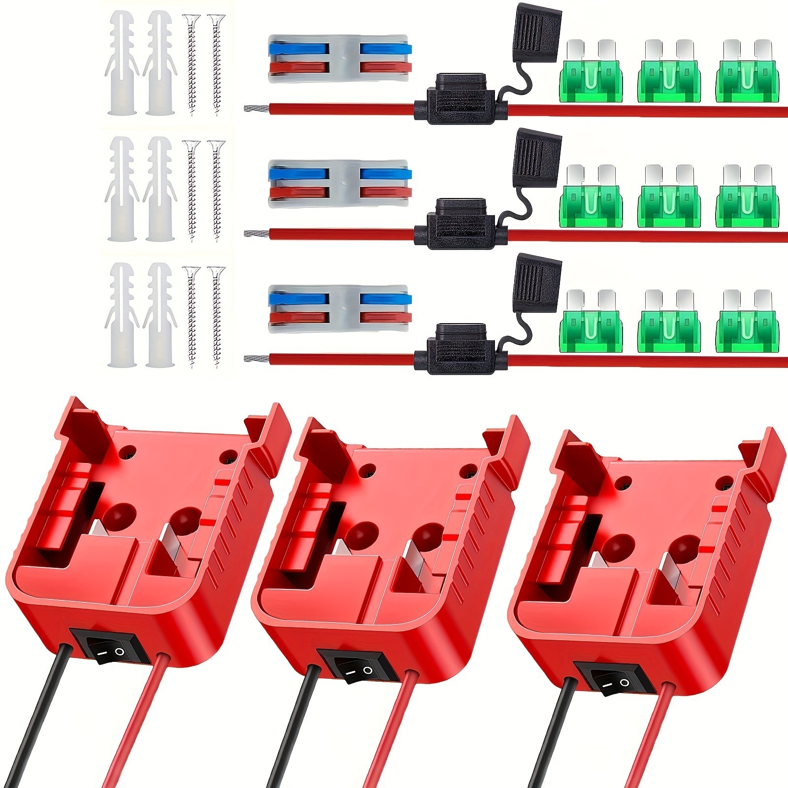 3 Pcs Power Wheel Adapter Compatible With Milwaukee 18V Battery for DIY RC Car gallery