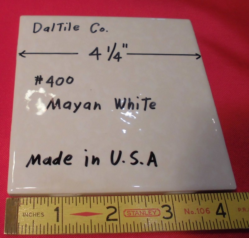 1 pc. Mayan White: Glossy Ceramic Tile by Daltile 4-1/4" Tiny, Bumpy, Dimple gallery