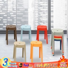Plastic Stool Counter Kitchen Stools 18” Set of 4 Backless Stackable Bar Stools