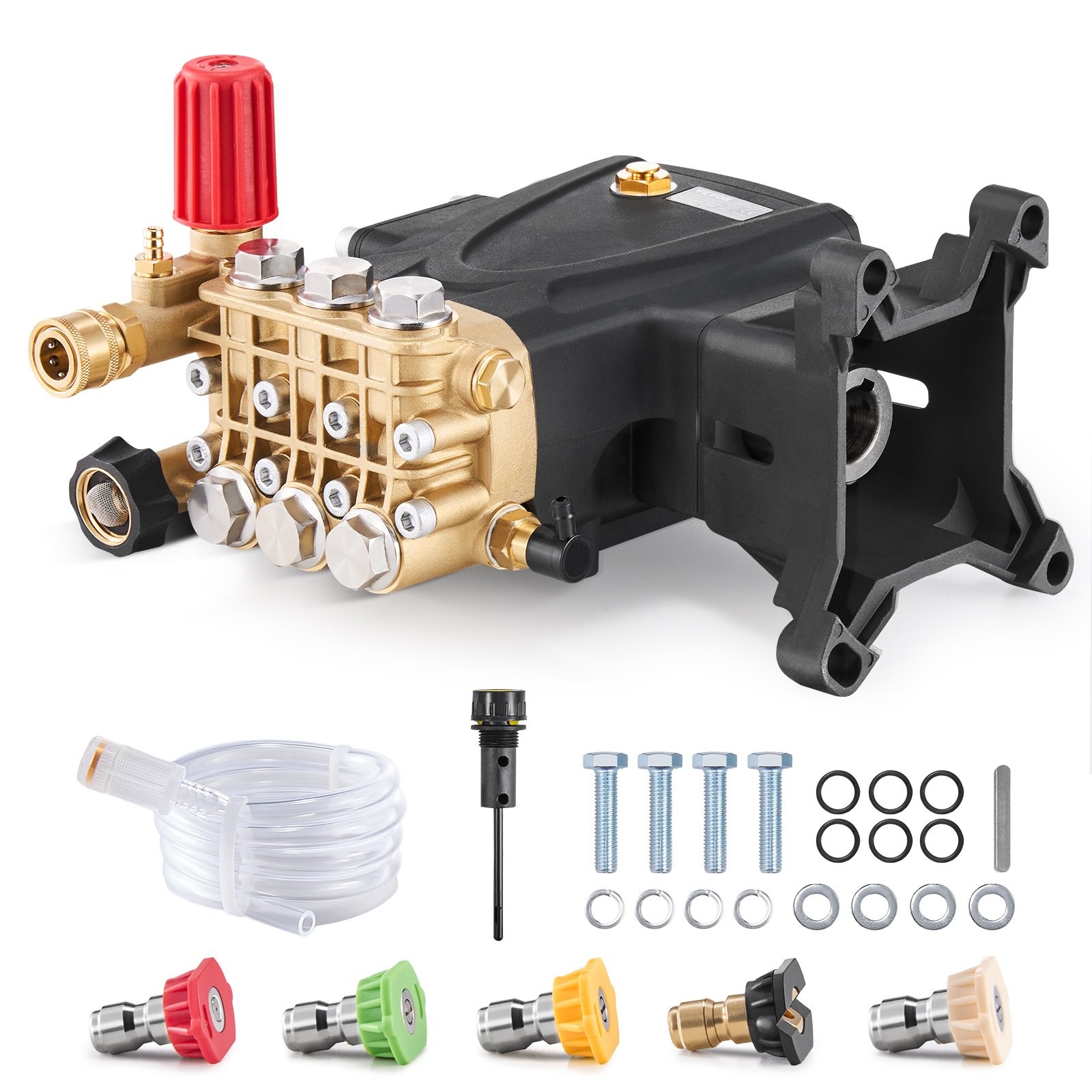 Pressure Washer Pump, 1" Shaft Horizontal Triplex Plunger, 4000 PSI, 4.0GPM, Rep gallery