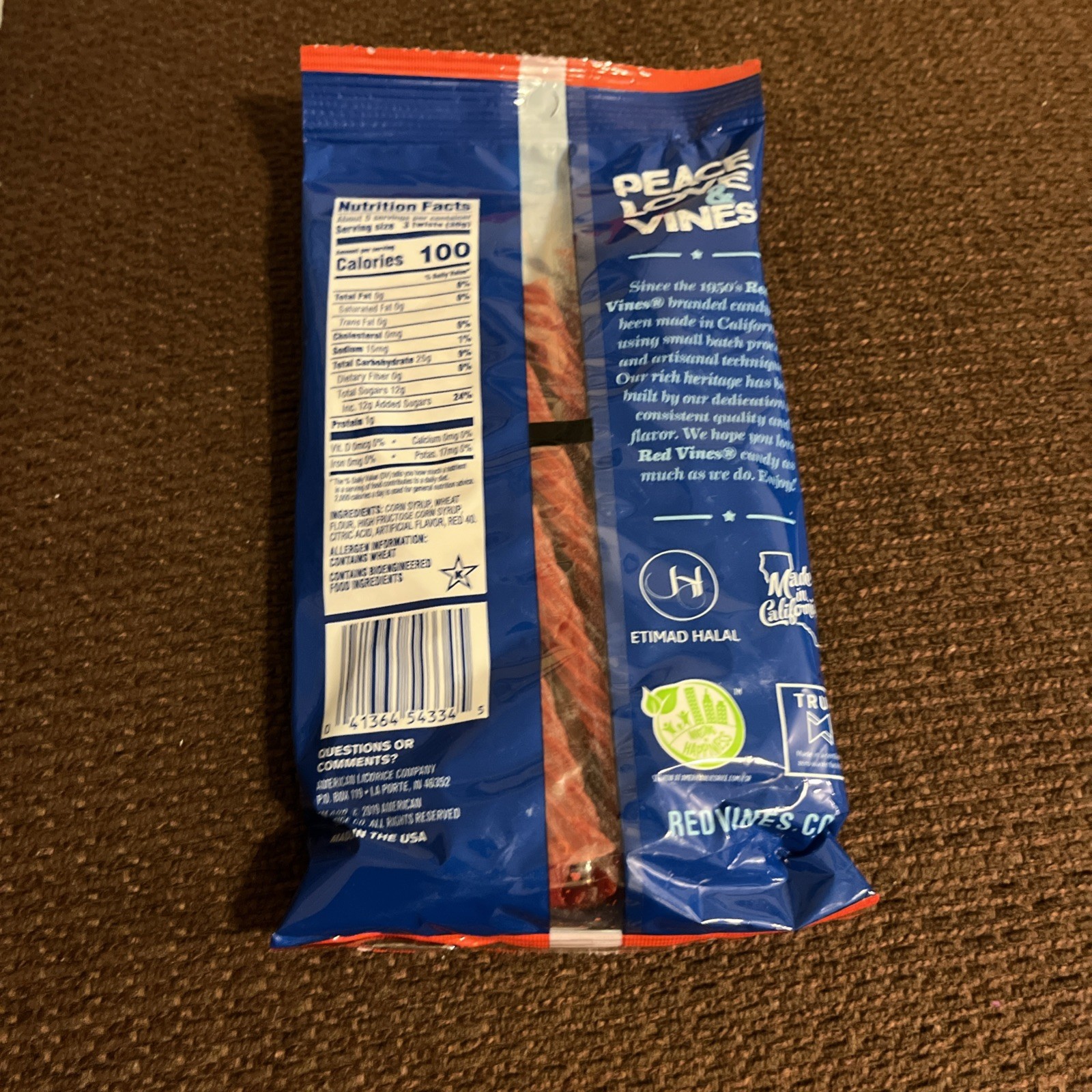 Red Vines Twists, Original Red Licorice Candy, Halal, Kosher LARGE BAGS- 6 COUNT gallery