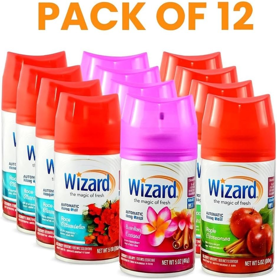 12pk Wizard 5oz Automatic Spray Refills Rose Hawaiian Retreat Apple Cinnamon gallery