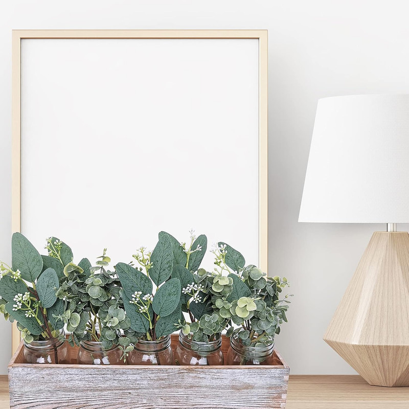 Mixed Eucalyptus Leaves Stems Bulk Artificial Eucalyptus Leaves Sprays Faux Oval gallery
