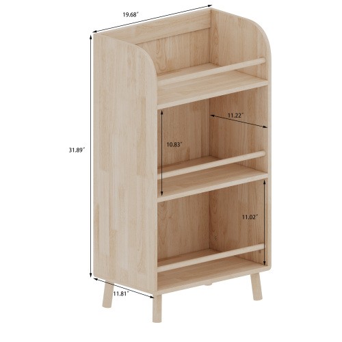 Pine Solid Wood Bookshelf 19.69"W×36.61"H Modern Farmhouse Shelf for Living Room gallery