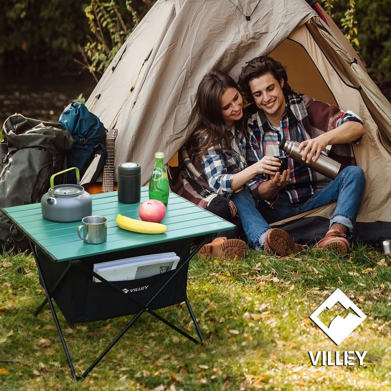 VILLEY Portable Camping Side Table w/Bag Ultralight Aluminum Folding Beach Table gallery